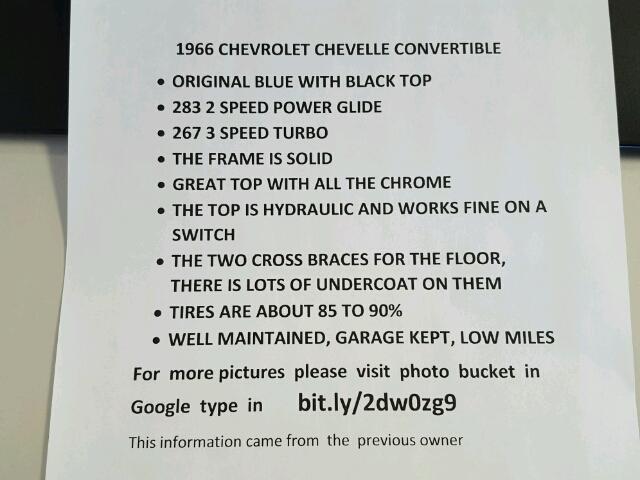 1966 CHEVROLET CHEVELLE for Sale