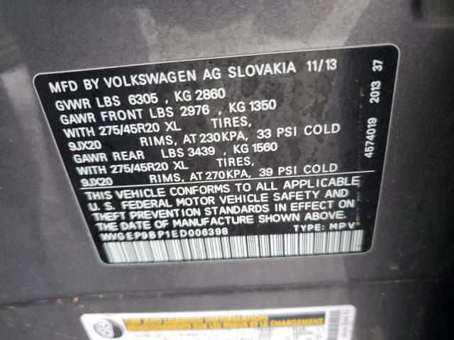 2014 VOLKSWAGEN TOUAREG V6 TDI for Sale