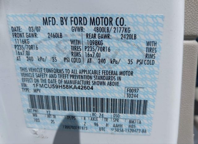 2008 FORD ESCAPE HYBRID for Sale