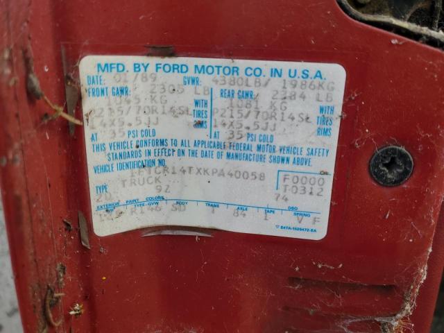 1989 FORD RANGER SUPER CAB for Sale