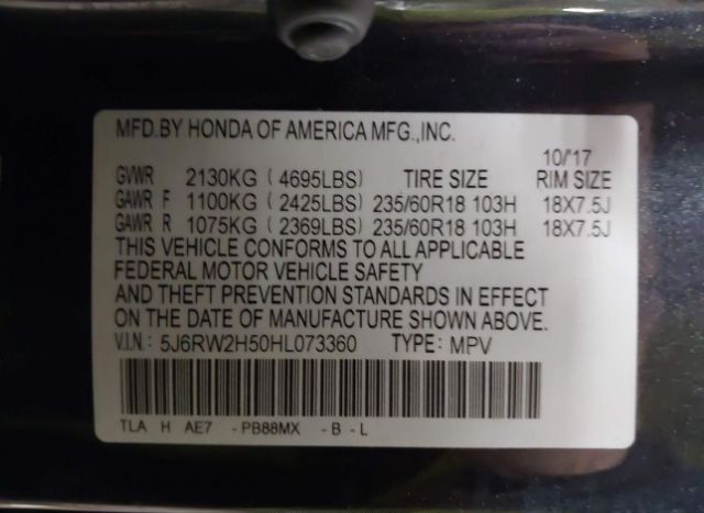 2017 HONDA CR-V for Sale