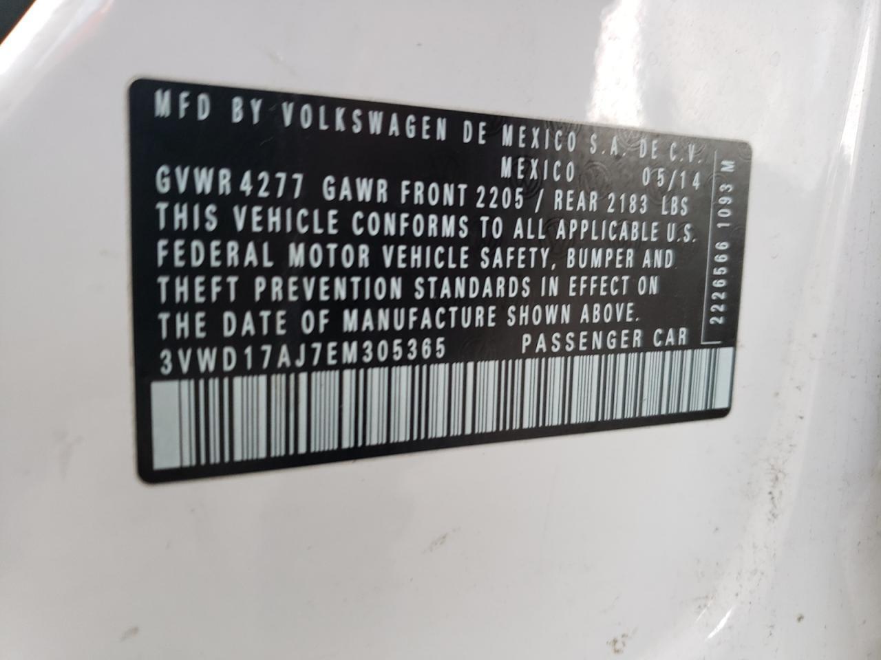 2014 VOLKSWAGEN JETTA for Sale