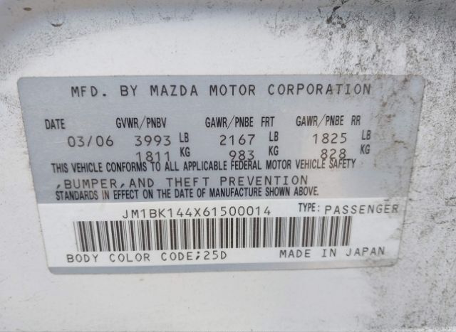 2006 MAZDA MAZDA3 for Sale