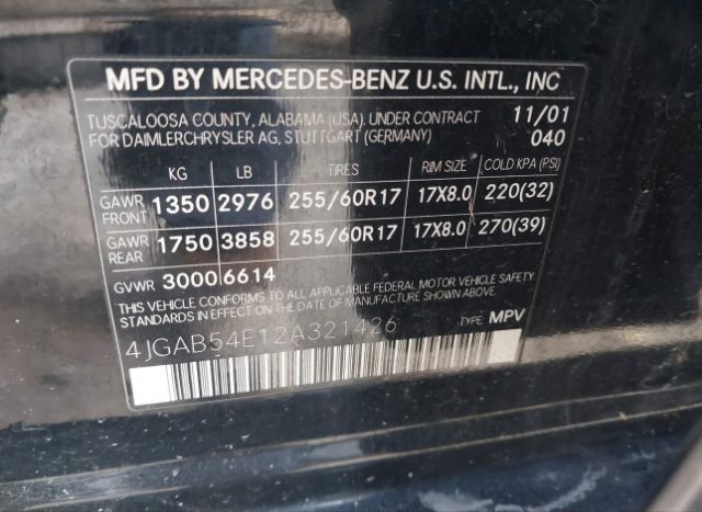 2002 MERCEDES-BENZ M-CLASS for Sale