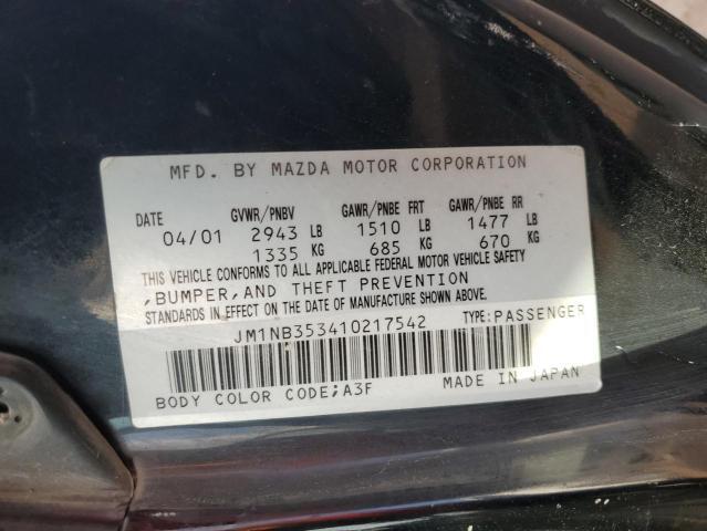 2001 MAZDA MX-5 MIATA BASE for Sale