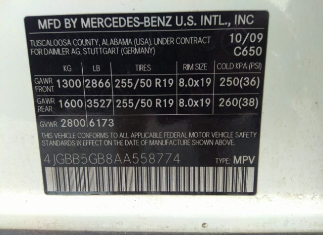 2010 MERCEDES-BENZ ML 350 for Sale
