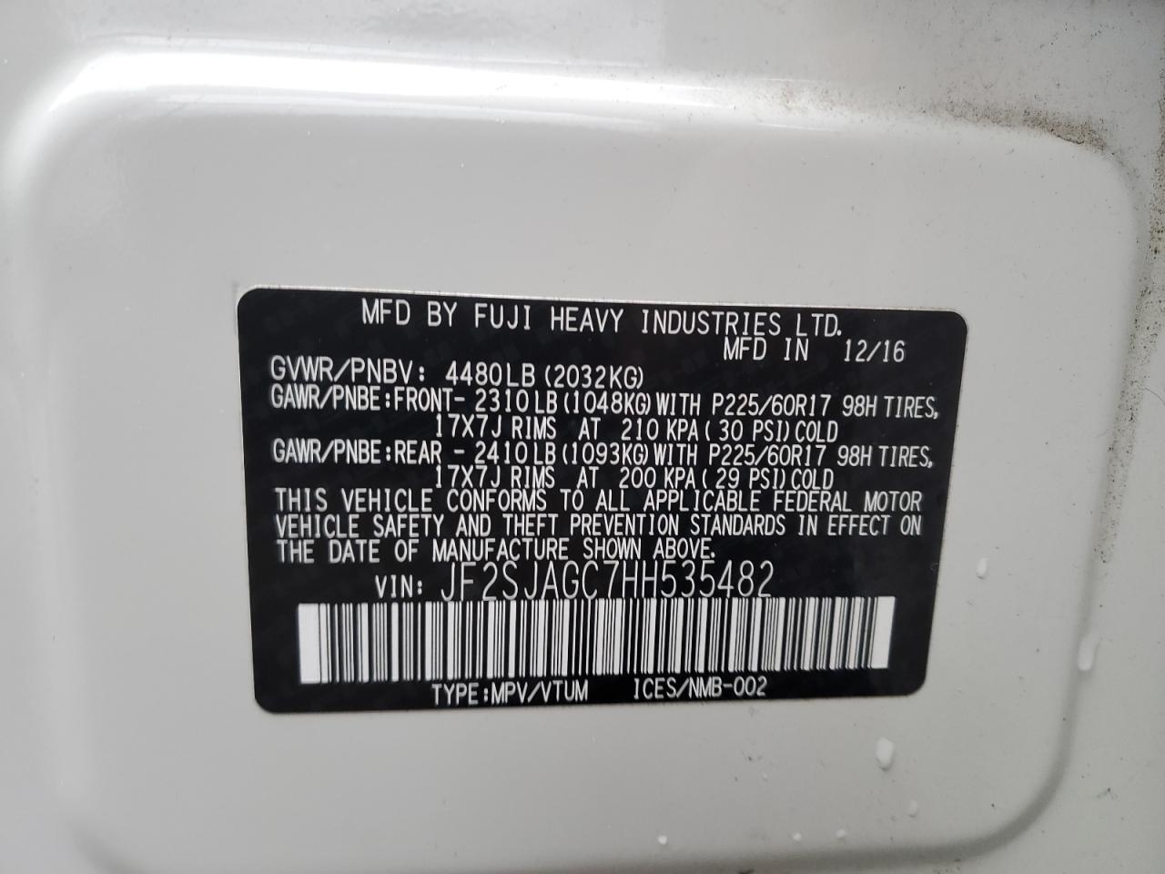 2017 SUBARU FORESTER for Sale