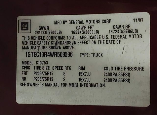1998 GMC SIERRA 1500 for Sale