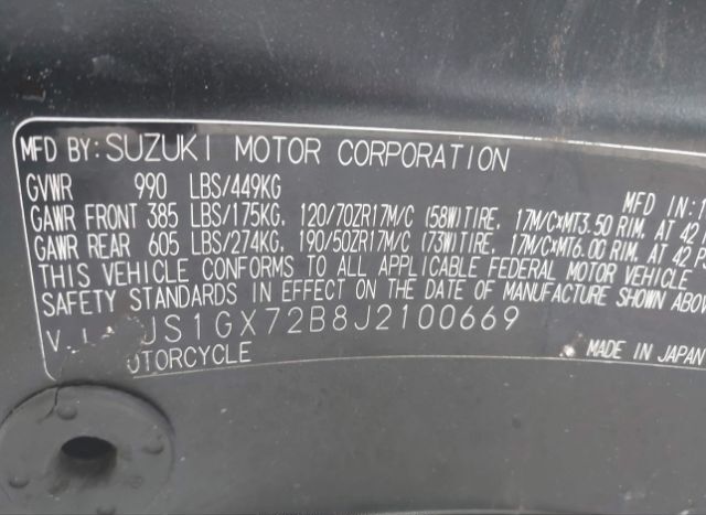 2018 SUZUKI GSX1300 for Sale