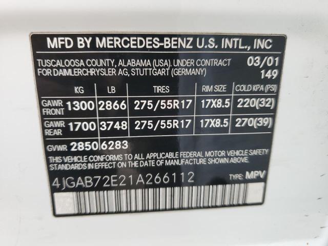 2001 MERCEDES-BENZ ML 430 for Sale