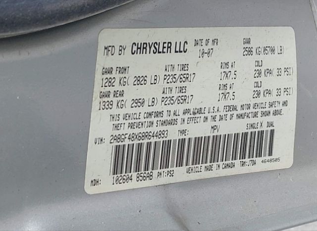 2008 CHRYSLER PACIFICA for Sale