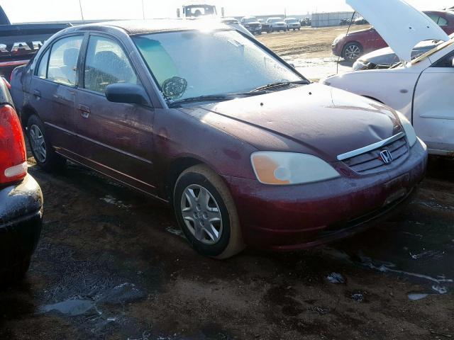 Salvage Car Honda Civic 2003 Red For Sale In Brighton Co