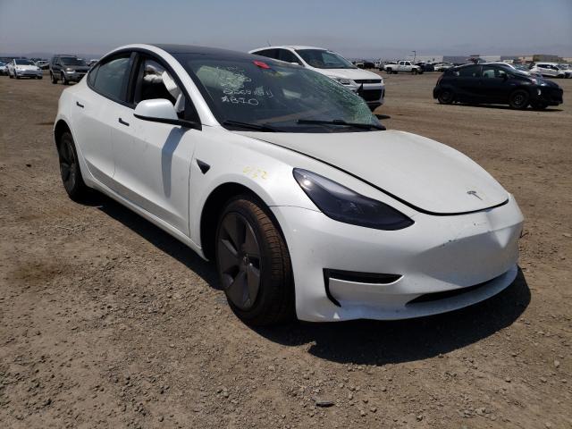 Salvage Car Tesla Model 3 2021 White For Sale In San Diego Ca Online Auction 5yj3e1eb3mf938967