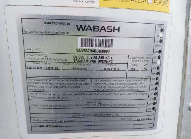 Wabash National Dry Van Duraplate for Sale