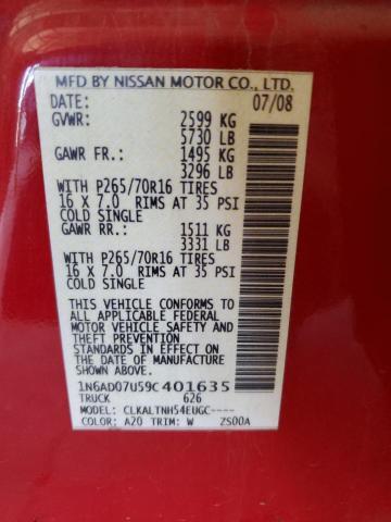 2009 NISSAN FRONTIER CREW CAB SE for Sale