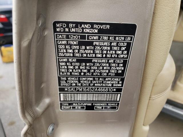 2002 LAND ROVER RANGE ROVER for Sale