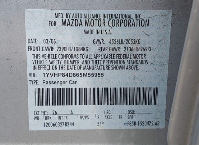 2006 MAZDA MAZDA6 for Sale