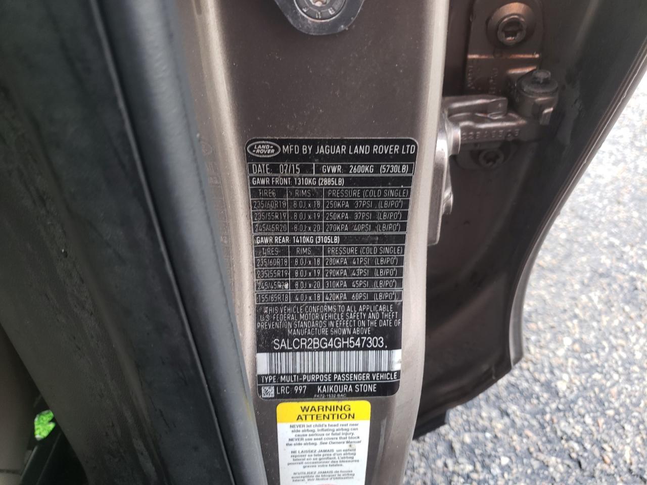 2016 LAND ROVER DISCOVERY SPORT for Sale