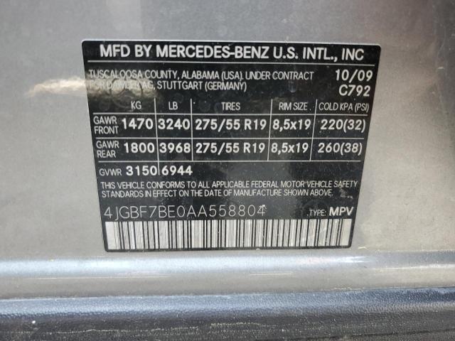 2010 MERCEDES-BENZ GL 450 4MATIC for Sale