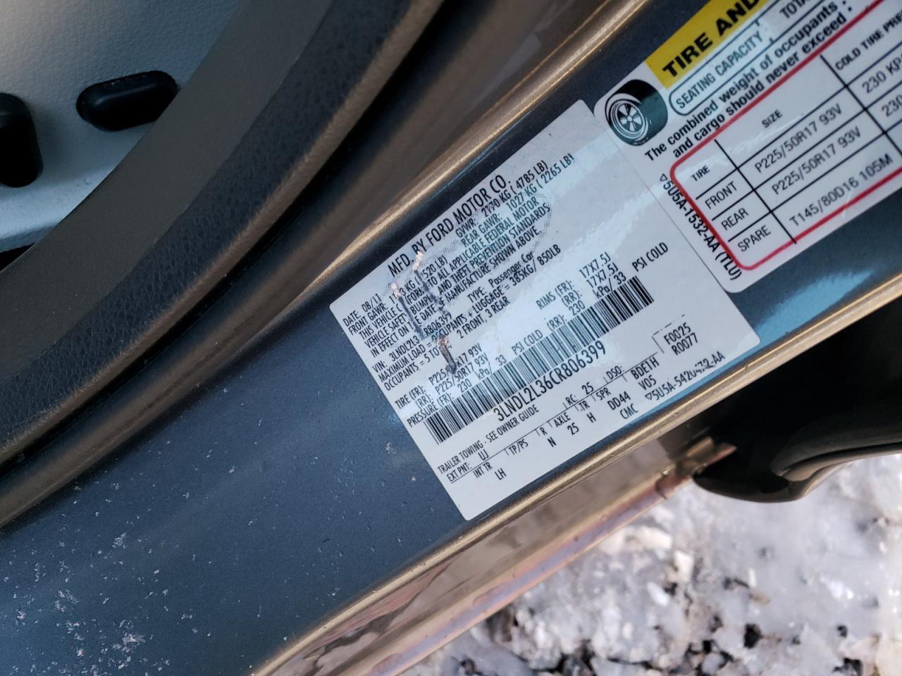 2012 LINCOLN MKZ for Sale
