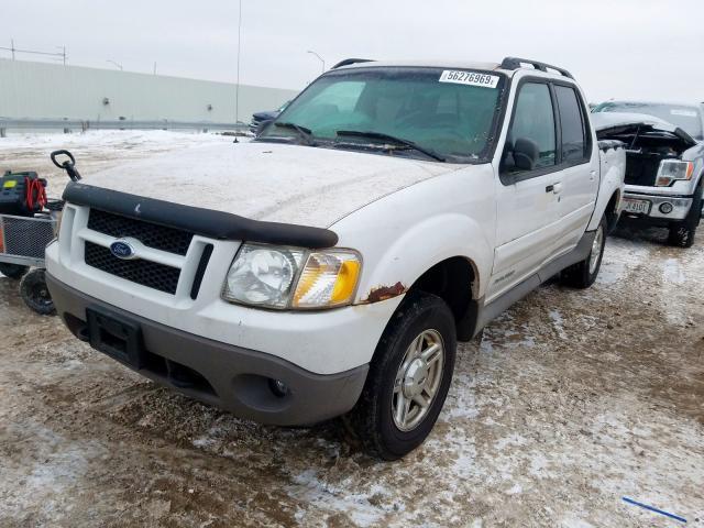 Salvage Car Ford Explorer Sport Trac 2002 White For Sale In