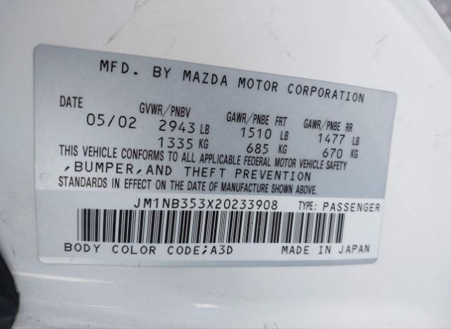 2002 MAZDA MX-5 MIATA for Sale