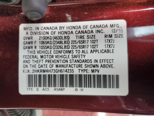 2016 HONDA CR-V EXL for Sale