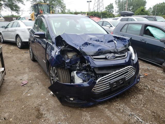 Salvage Car Ford C Max Hybrid 17 Blue For Sale In Wheeling Il Online Auction 1fadp5du4hl