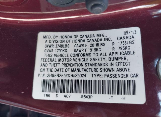 2013 HONDA CIVIC for Sale