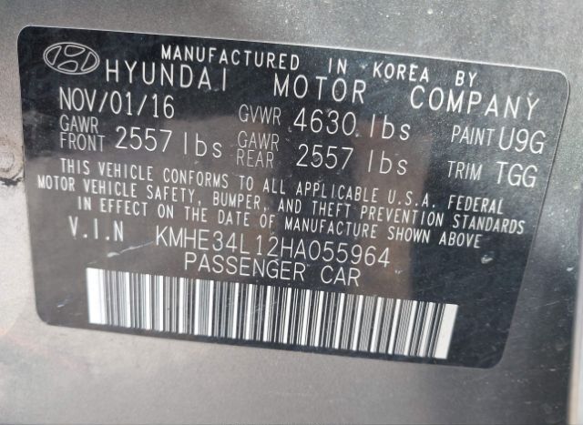 2017 HYUNDAI SONATA HYBRID for Sale