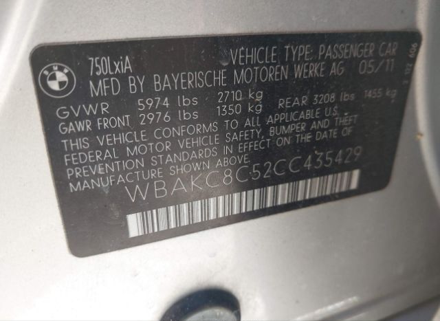 2012 BMW 750LI for Sale