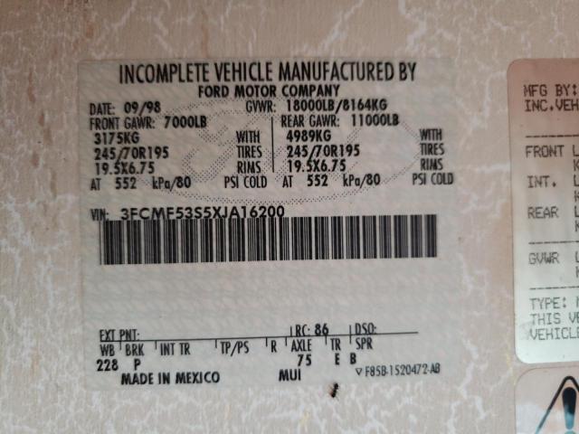 1999 FORD F550 SUPER DUTY STRIPPED CHASSIS for Sale