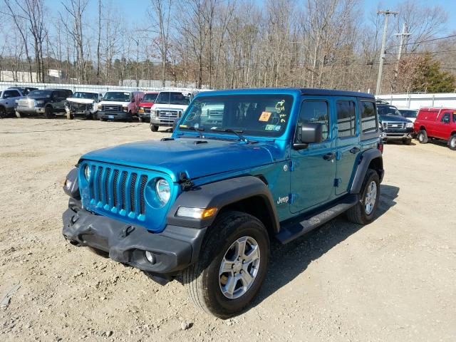 Salvage Car Jeep Wrangler Unlimited 2020 Teal for sale in GLASSBORO NJ ...