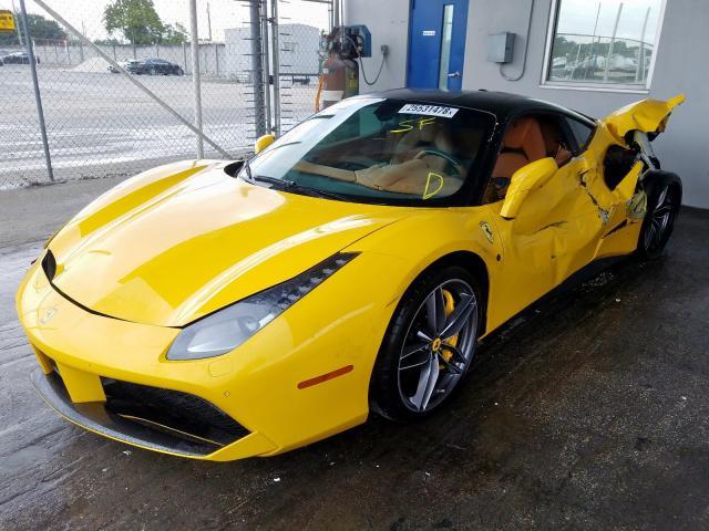 Salvage Car Ferrari 488 Gtb 2016 Yellow For Sale In Miami Fl