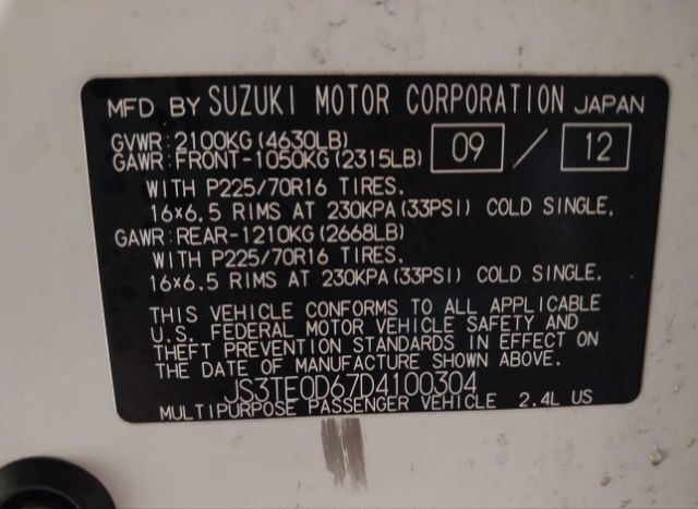 2013 SUZUKI GRAND VITARA for Sale