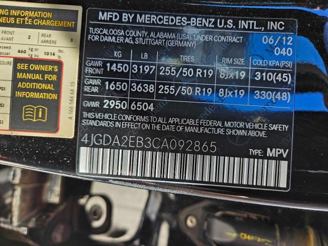2012 MERCEDES-BENZ ML 350 BLUETEC for Sale