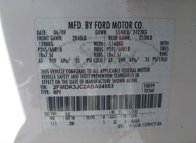 2010 FORD EDGE for Sale