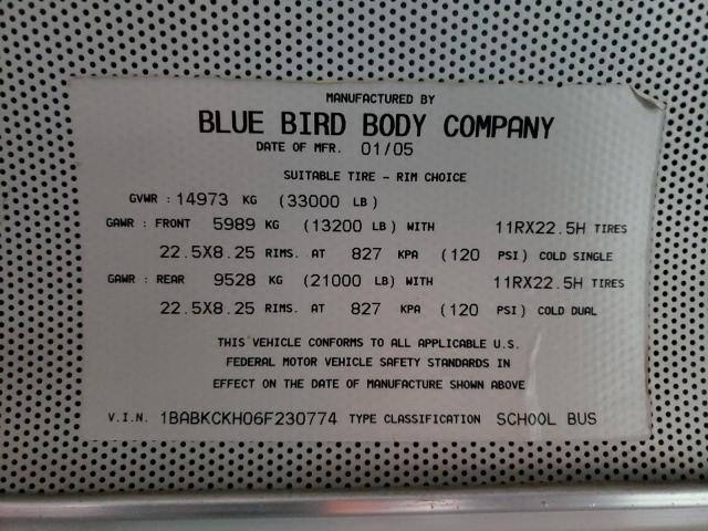 2006 BLUE BIRD SCHOOL BUS / TRANSIT BUS for Sale
