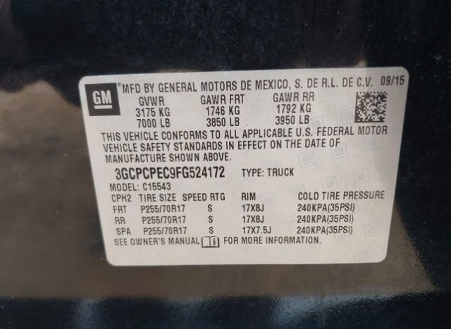 2015 CHEVROLET SILVERADO 1500 for Sale