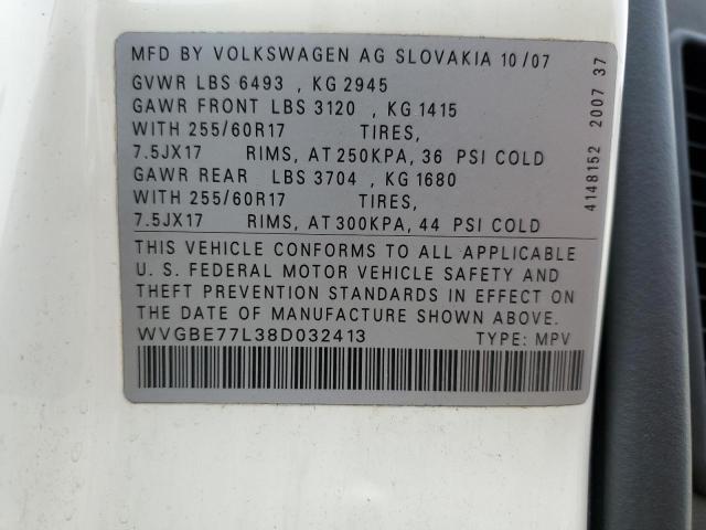 2008 VOLKSWAGEN TOUAREG 2 V6 for Sale