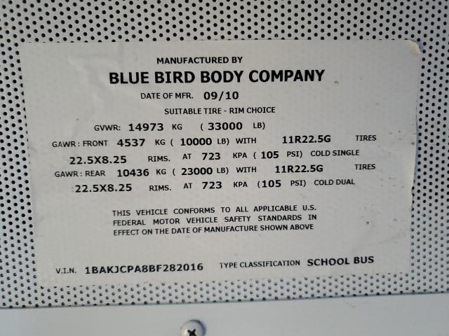 2011 BLUE BIRD SCHOOL BUS / TRANSIT BUS for Sale