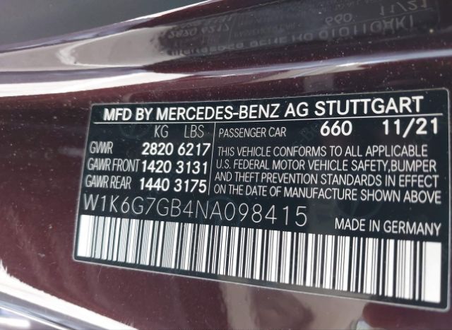 2022 MERCEDES-BENZ S 580 for Sale
