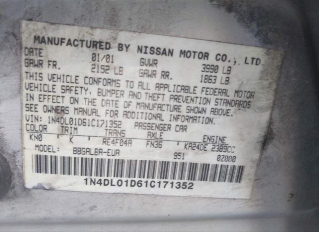 2001 NISSAN ALTIMA for Sale