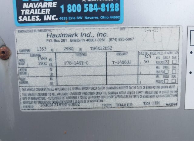 2005 HAULMARK HD4X8DS2 for Sale
