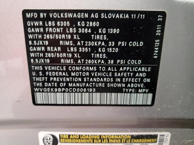 2012 VOLKSWAGEN TOUAREG V6 TDI for Sale