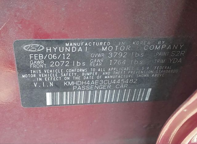 2012 HYUNDAI ELANTRA for Sale