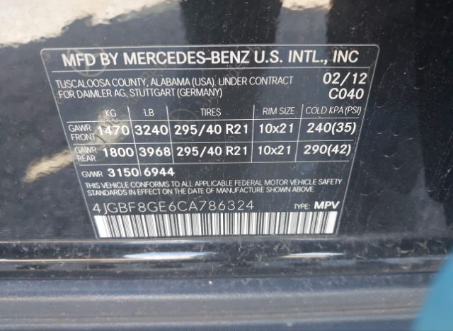 2012 MERCEDES-BENZ GL 550 for Sale