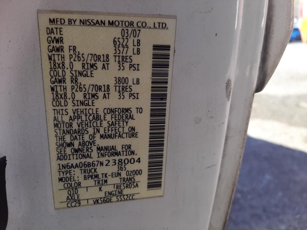 2007 NISSAN TITAN for Sale