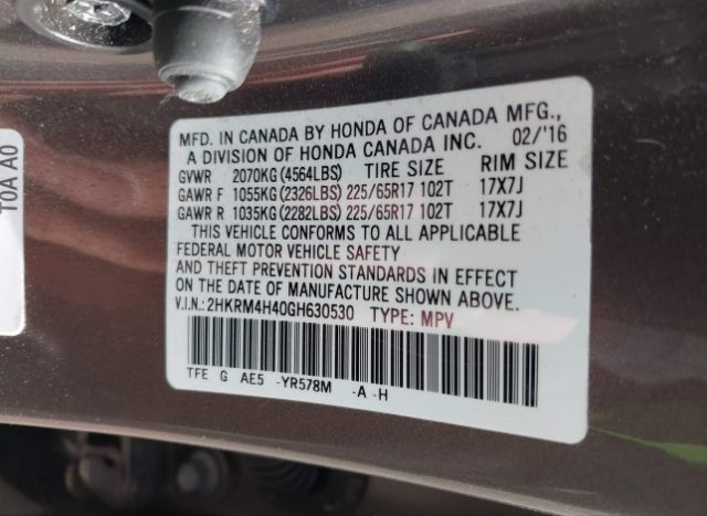 2016 HONDA CR-V for Sale