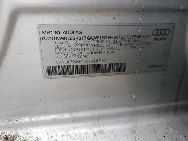 2003 AUDI A4 3.0 QUATTRO for Sale